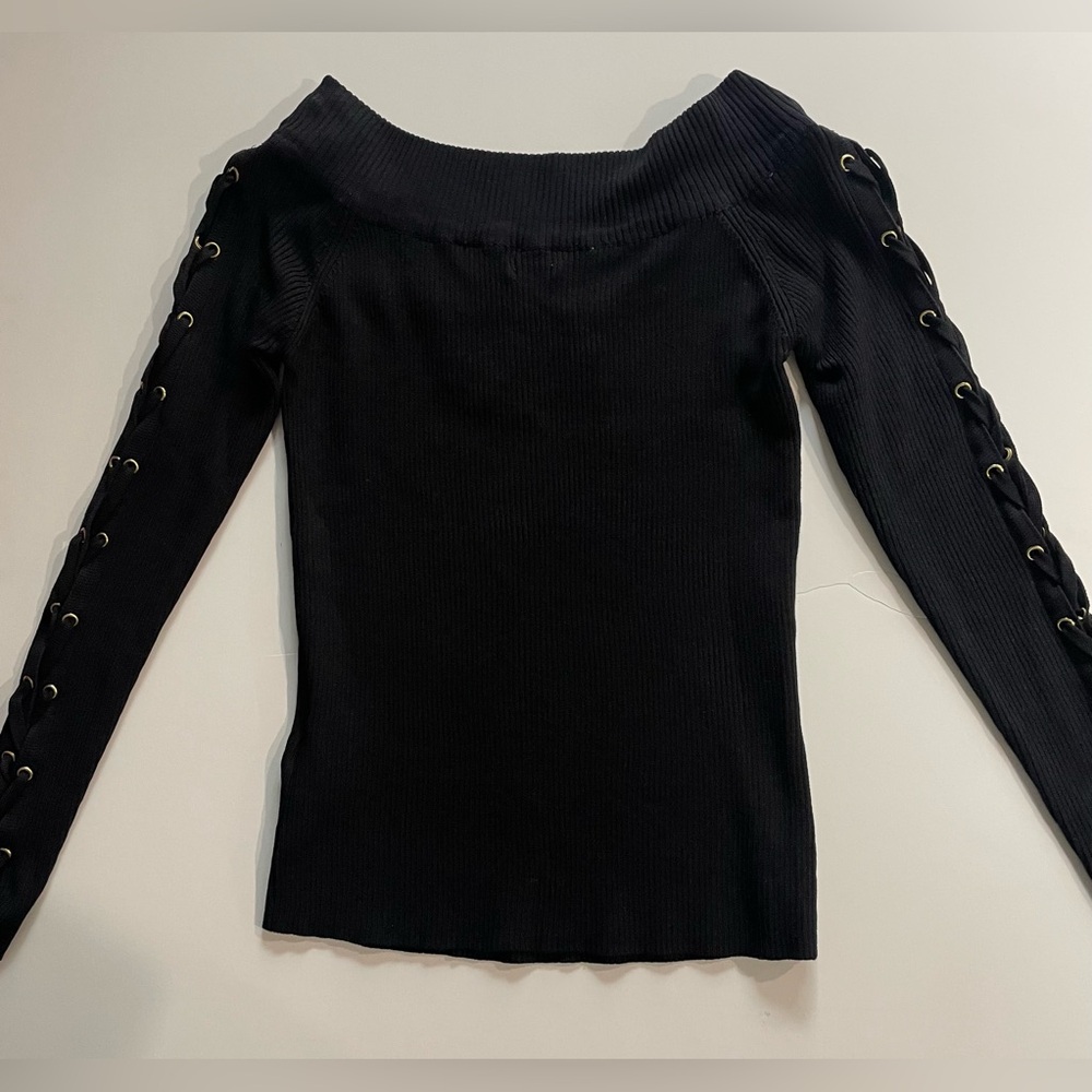 Guess Waneta OS Lace Up Keyhole Sweater